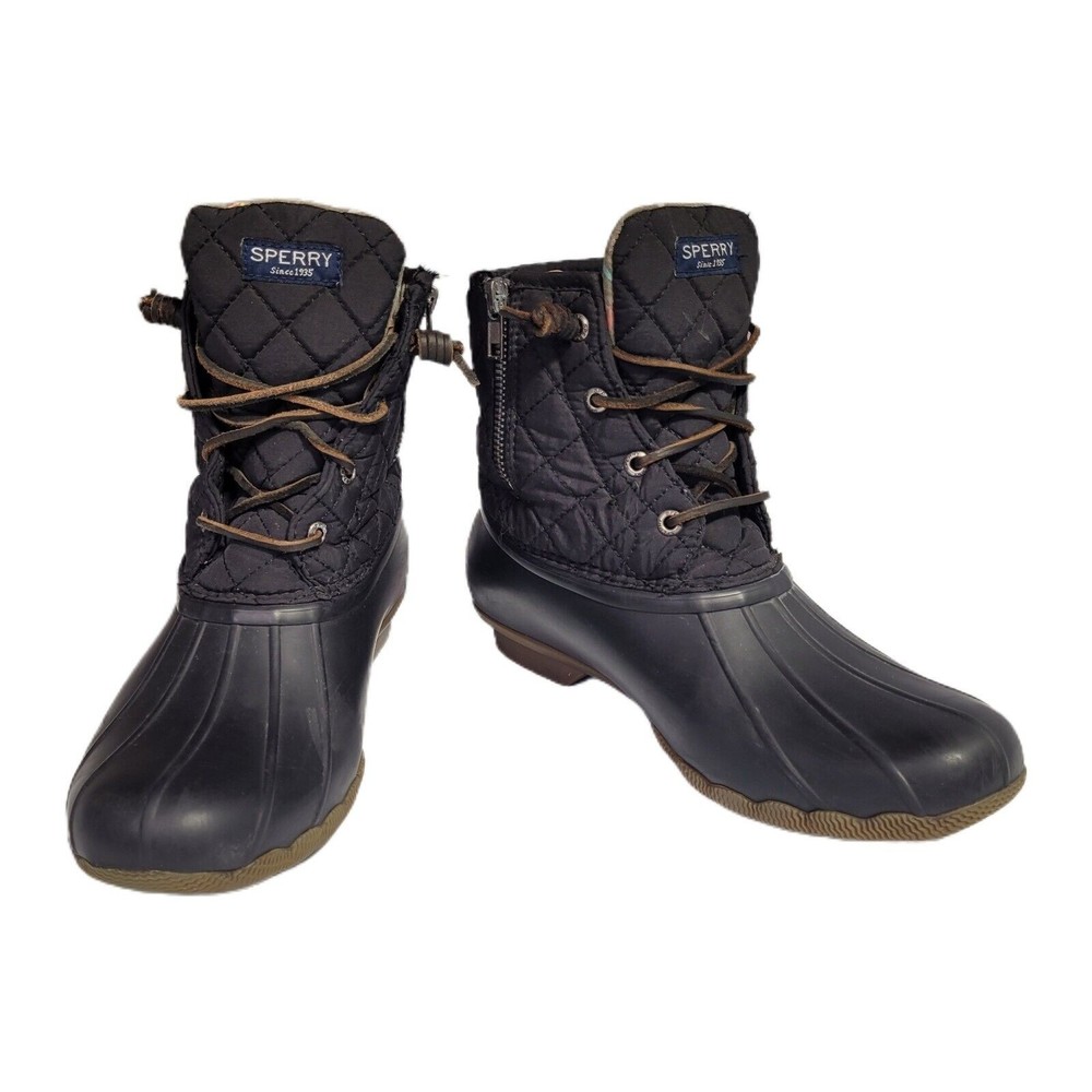Sperry Duck Boots Black Women's Size:10